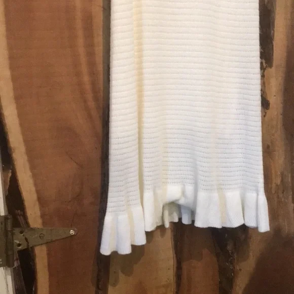 HOUSE OF HARLOW 1960 NWT Little White Knit Dress Flutter Midi Easter Summer - Picture 5 of 14